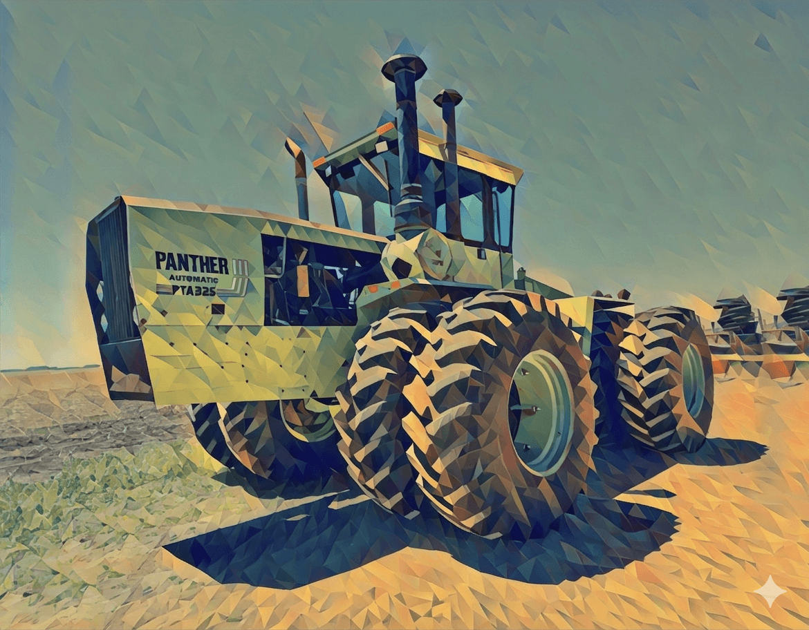 Agricultural tractor in field